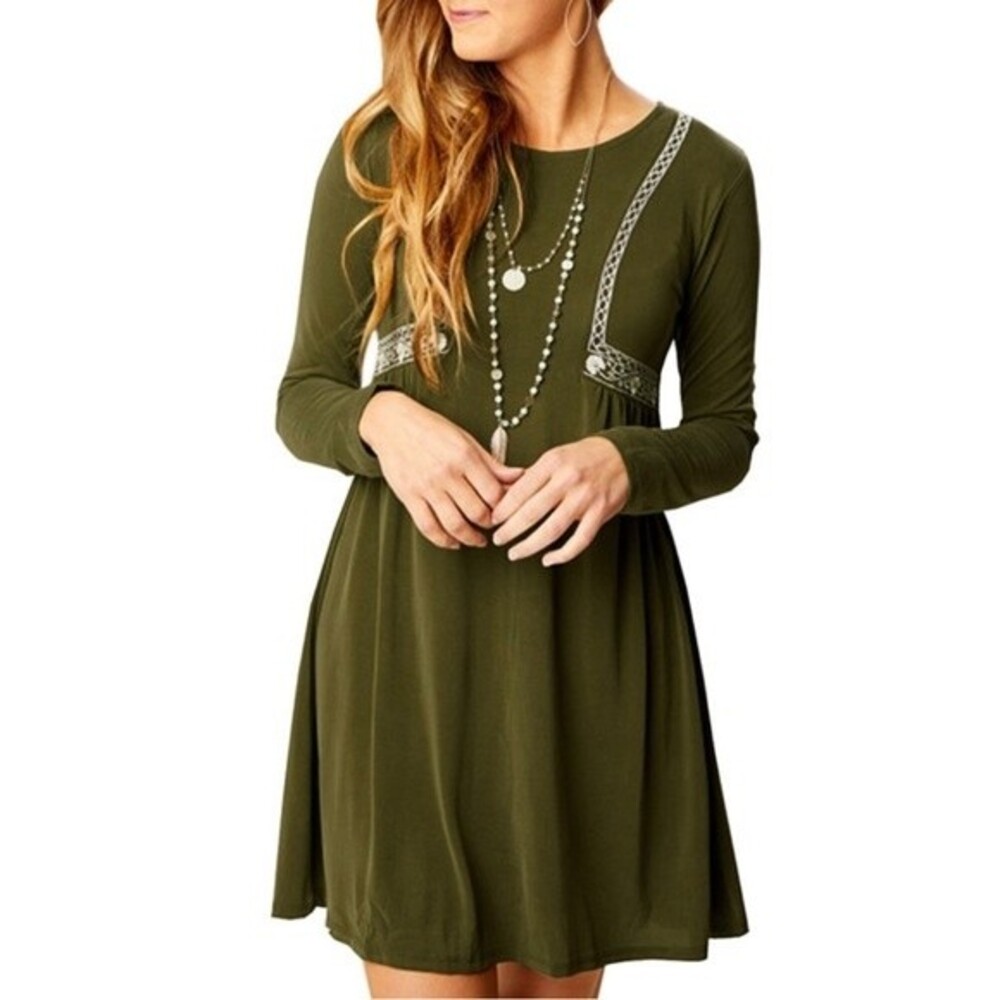 Altar’d State long sleeve army green dress size medium